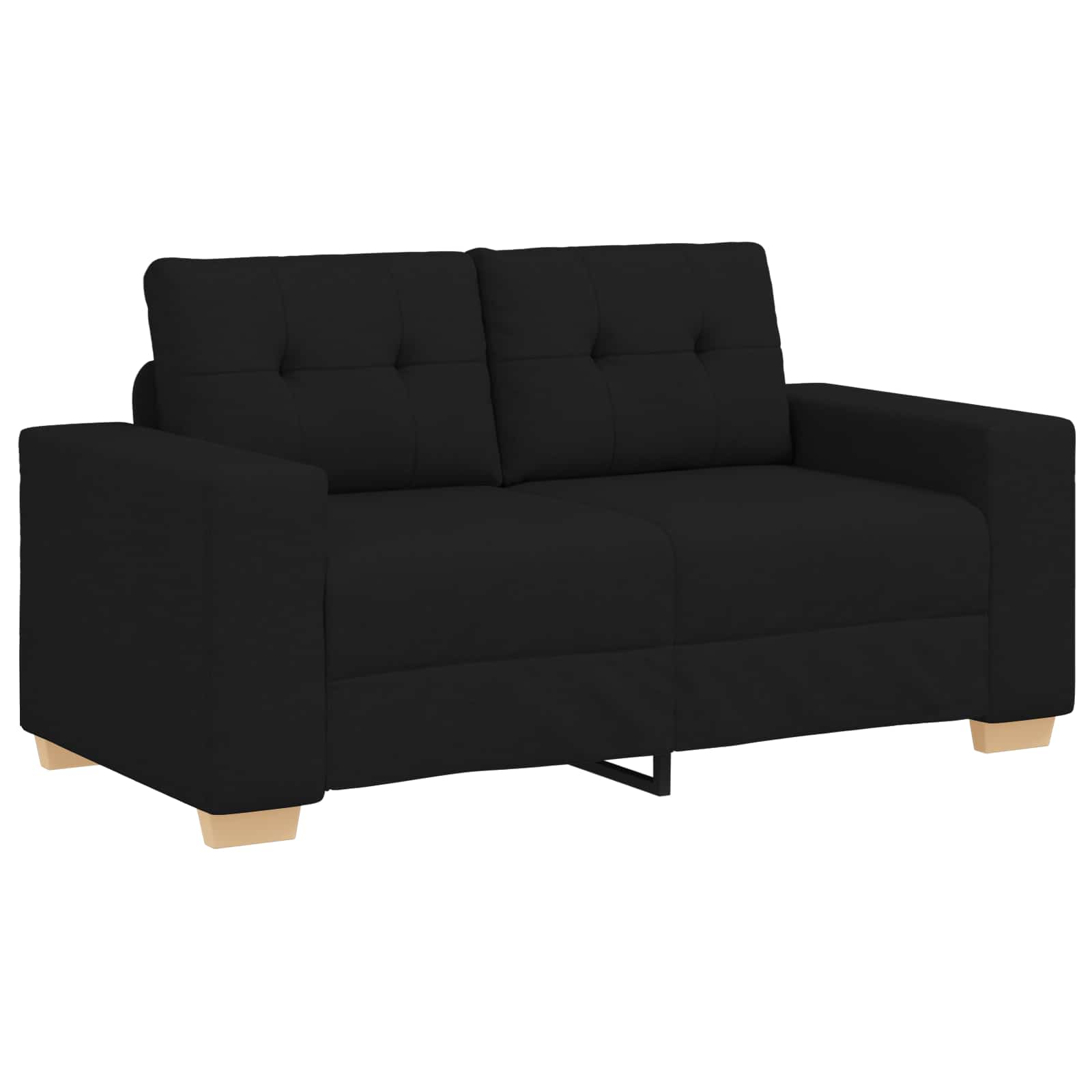 Sofa 3 pcs Black 221 x 80 x 80 cm Linen-blend fabric