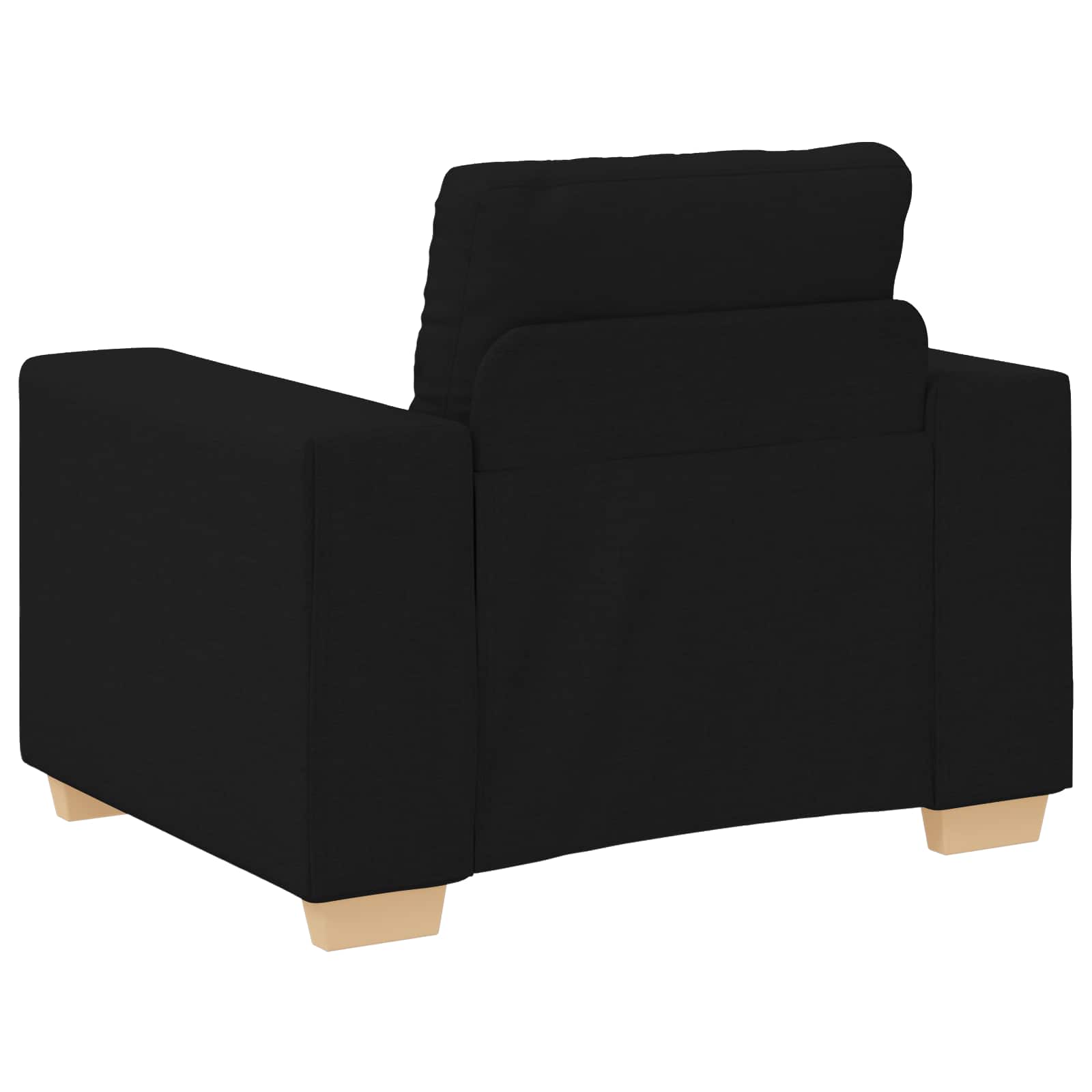 Sofa 3 pcs Black 221 x 80 x 80 cm Linen-blend fabric