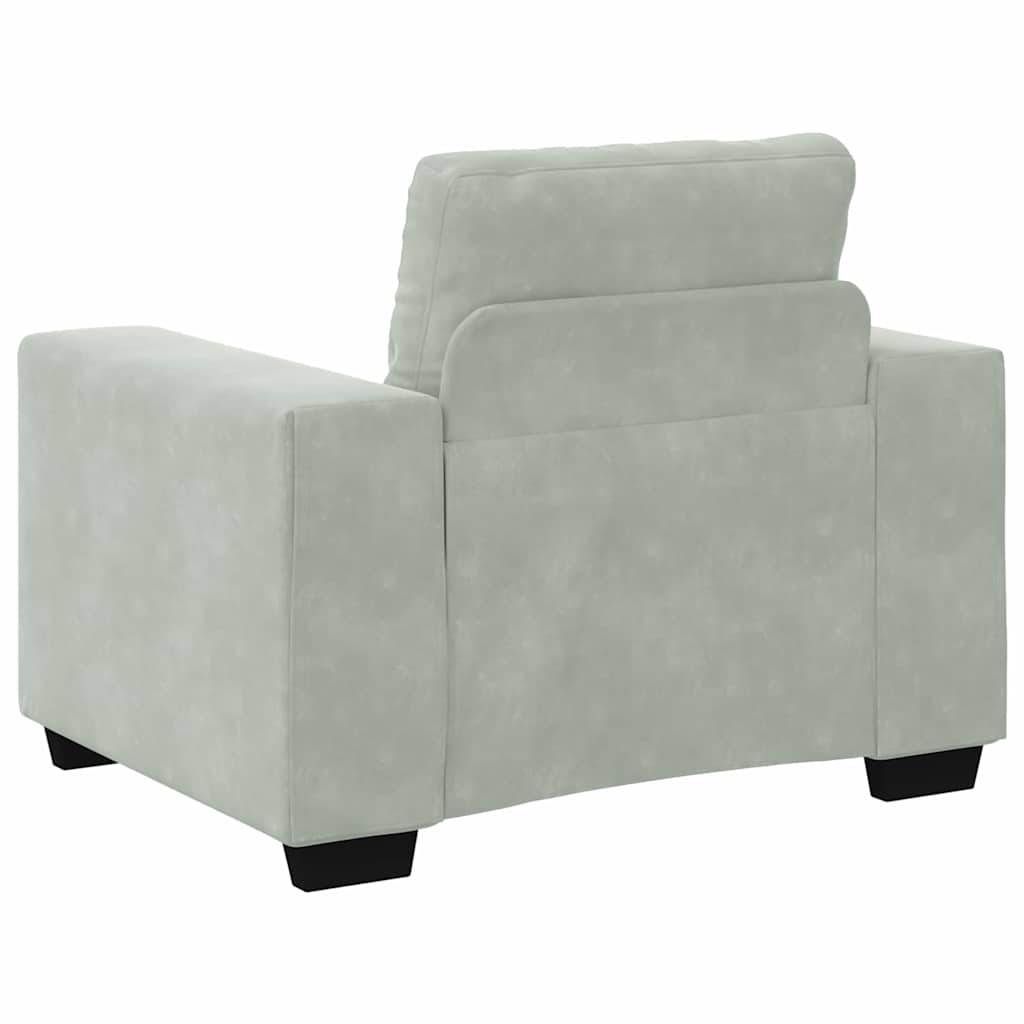 Sofa Set 3 pcs Light Grey 221 x 80 x 80 cm Velvet