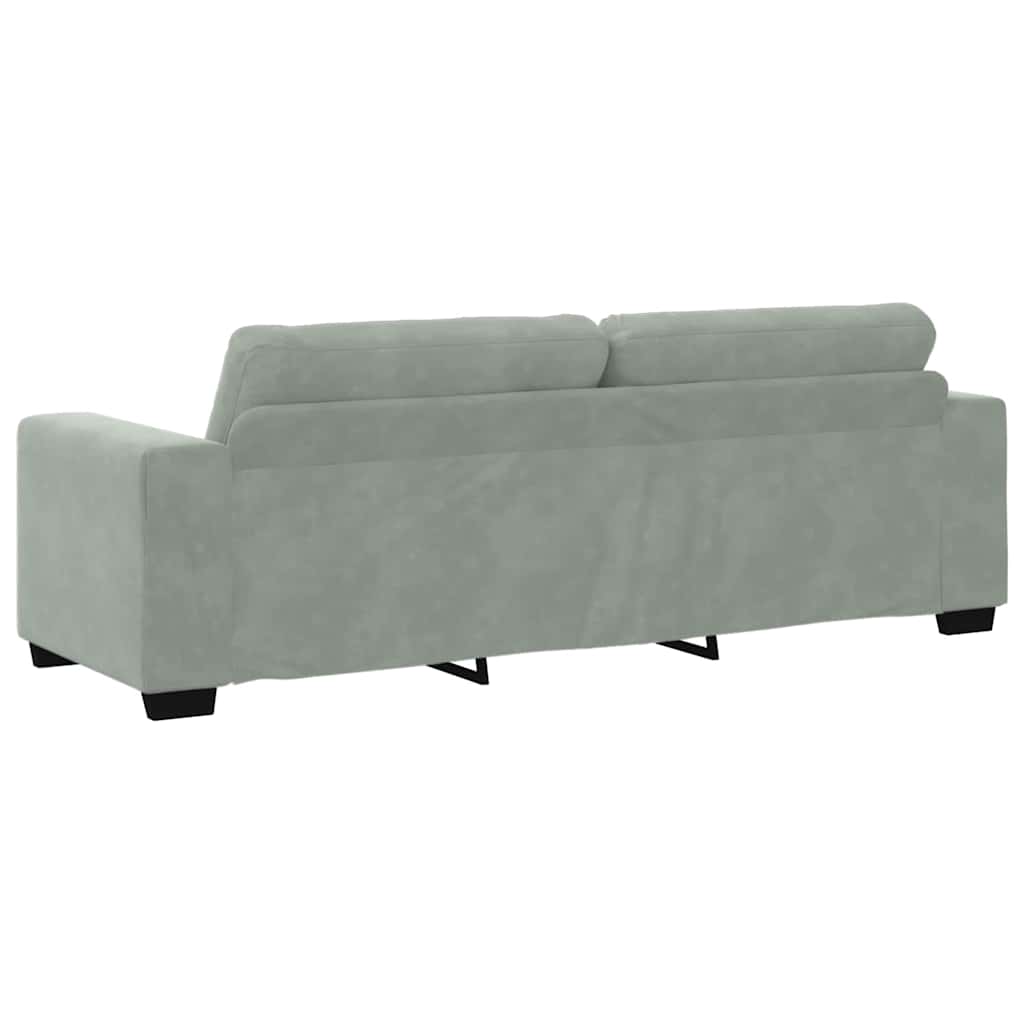 Sofa Set 3 pcs Light Grey 221 x 80 x 80 cm Velvet