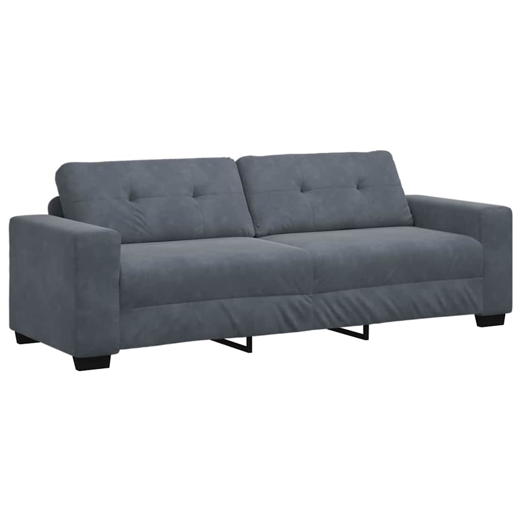 Sofa Set 3 pcs Grey Velvet
