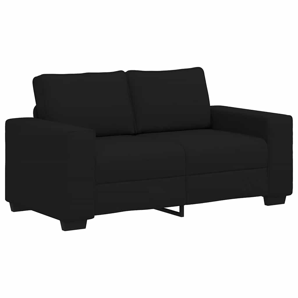3 Piece Sofa Set with Cushions Black Fabric