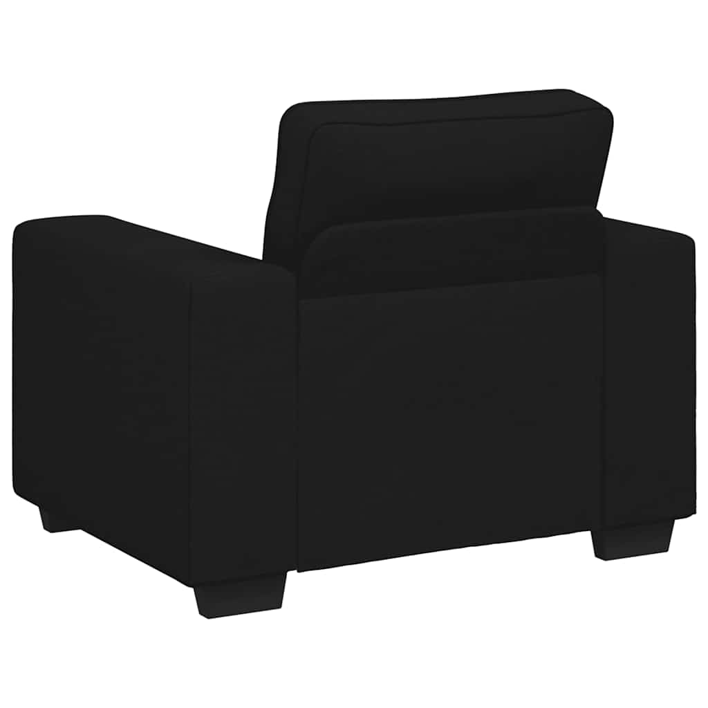 3 Piece Sofa Set with Cushions Black Fabric
