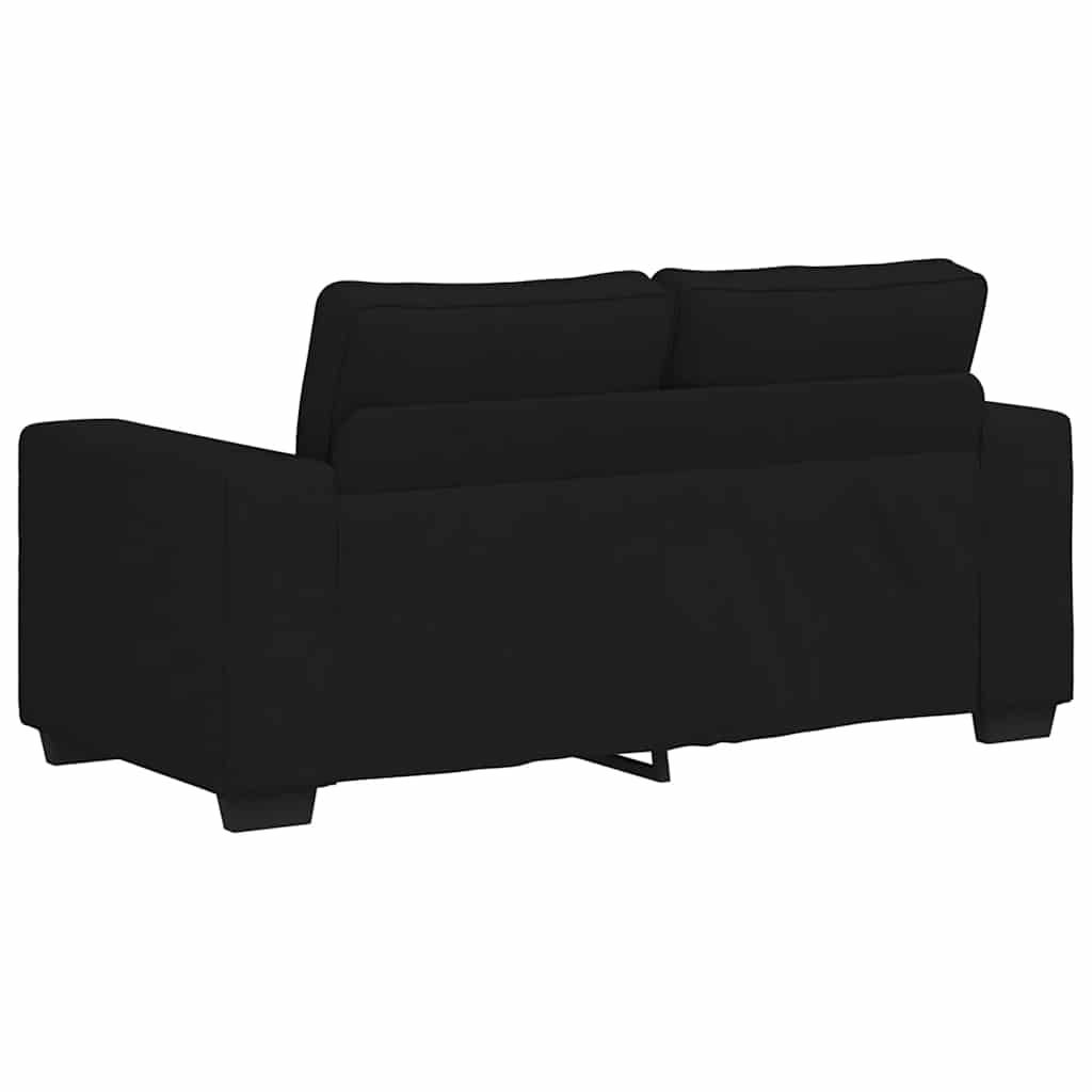 3 Piece Sofa Set with Cushions Black Fabric