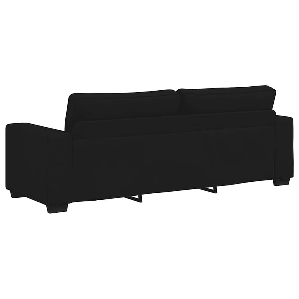 3 Piece Sofa Set with Cushions Black Fabric