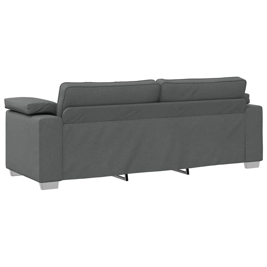 Sofa Set with Cushion 3 pcs Grey 219 x 77 x 82 cm Fabric