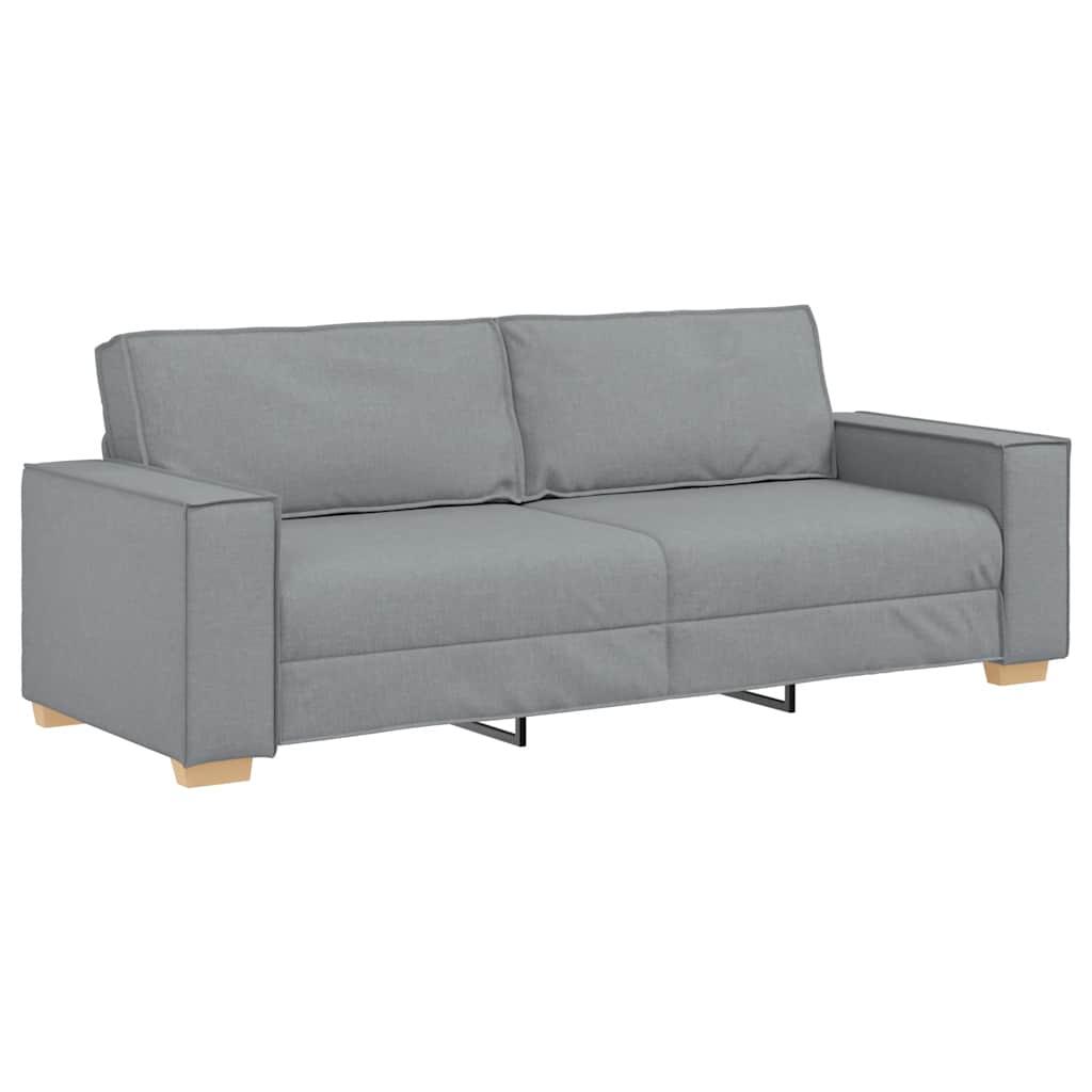 2 Piece Sofa Set with Cushions Light Grey Fabric