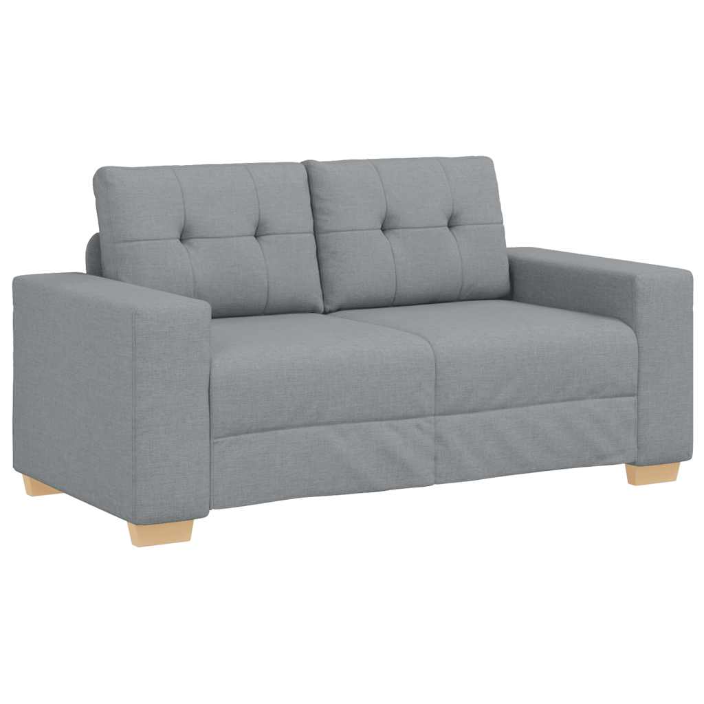2 Piece Sofa Set with Cushions Light Grey Fabric