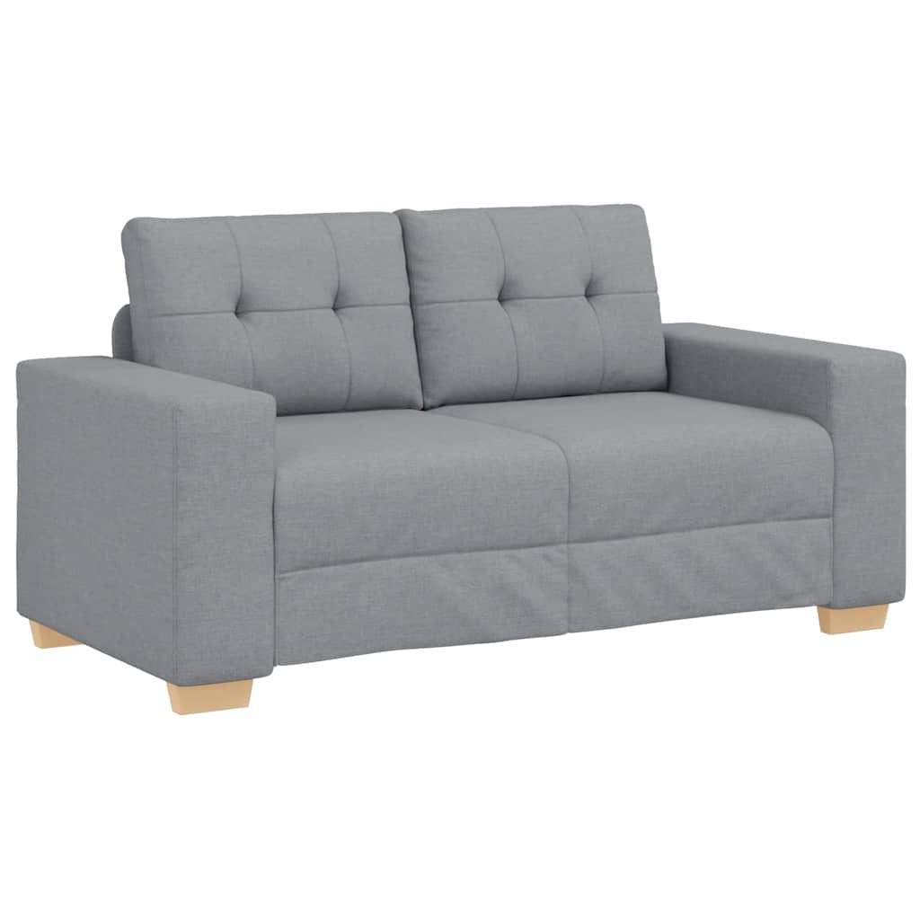2 Piece Sofa Set with Cushions Light Grey Fabric