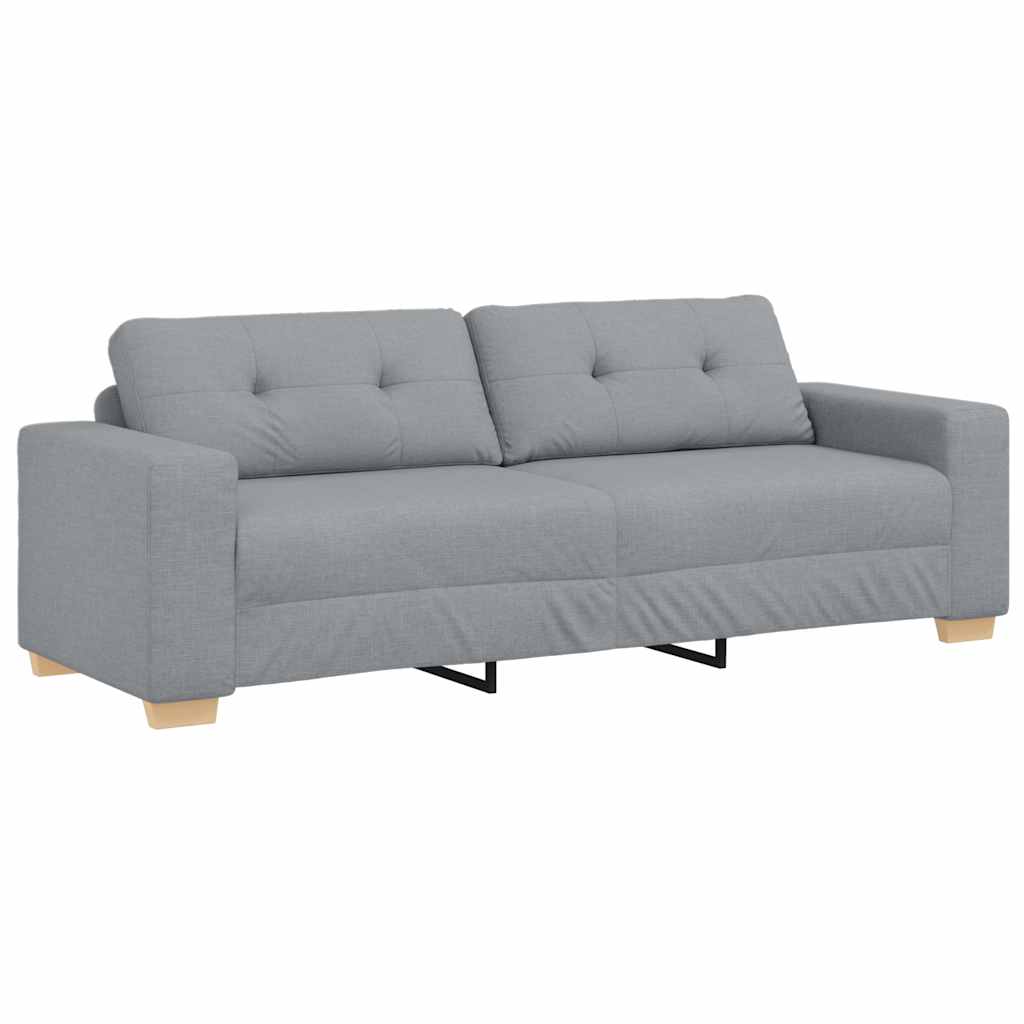 2 Piece Sofa Set with Cushions Light Grey Fabric