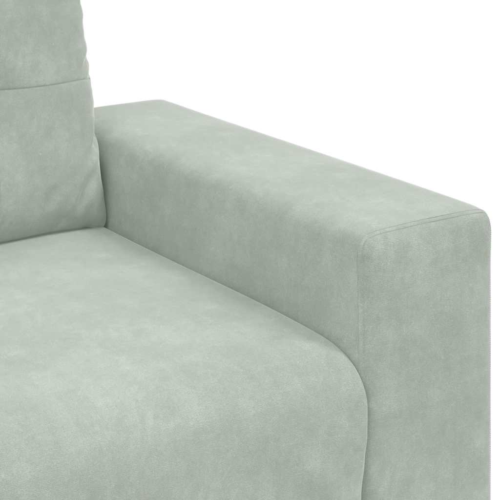 2 Piece Sofa Set with Cushions Light Grey Velvet