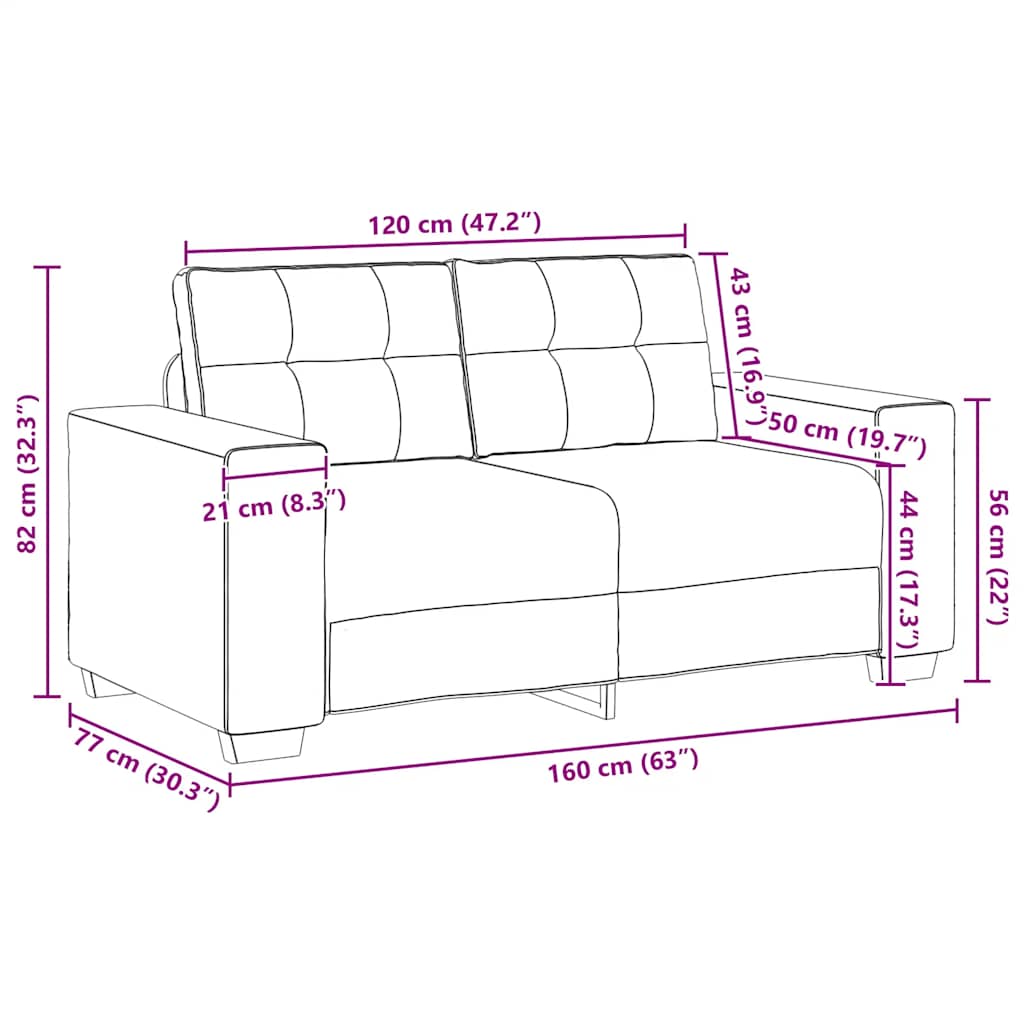 2 Piece Sofa Set with Cushions Light Grey Velvet