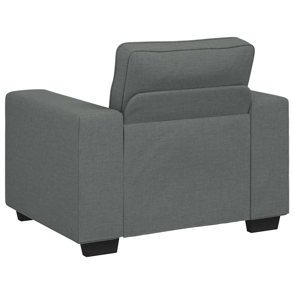 2 Piece Sofa Set with Cushions Dark Grey Fabric