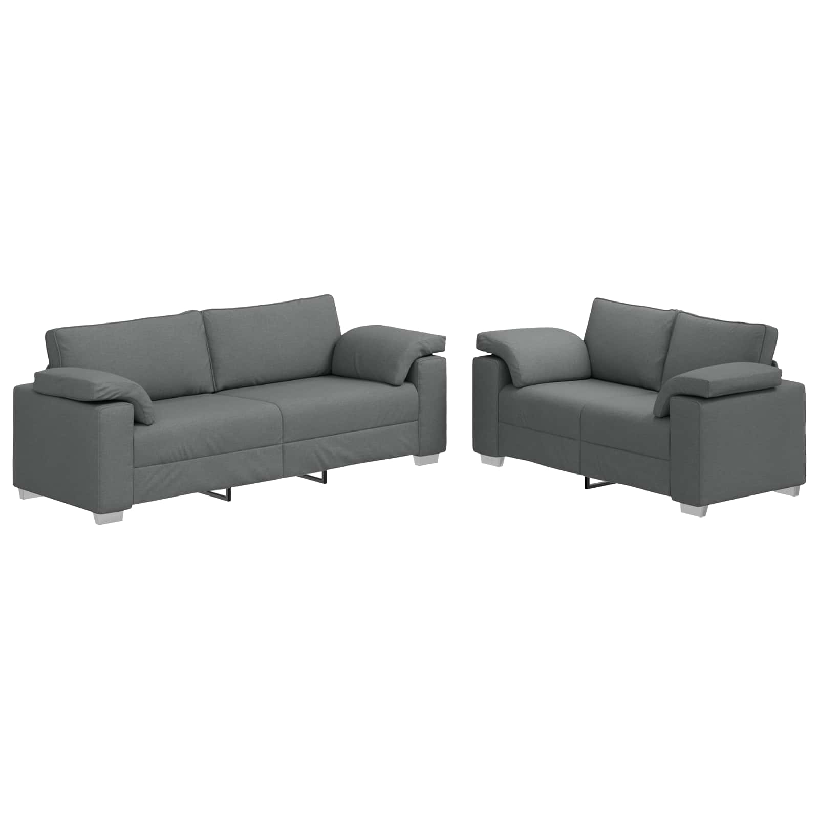 Sofa 2 pcs Dark Grey 219 x 80 x 82 cm Fabric