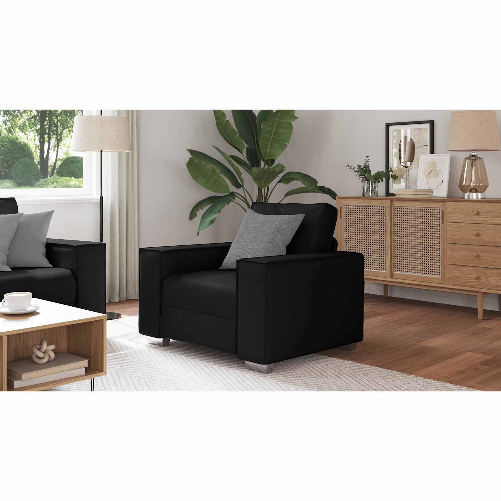 Sofa Chair Black 100 cm Faux Leather