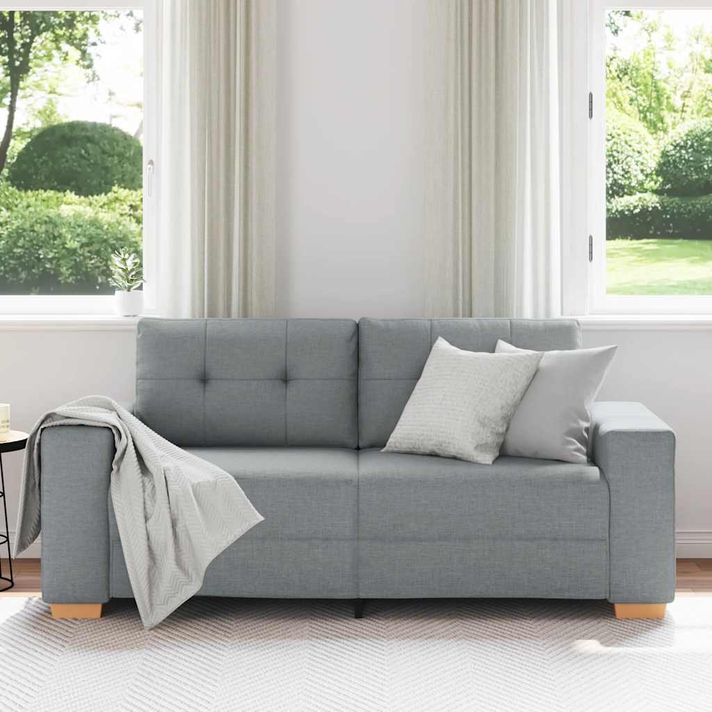 Loveseat Sofa Light Grey 180x77x82 cm Fabric