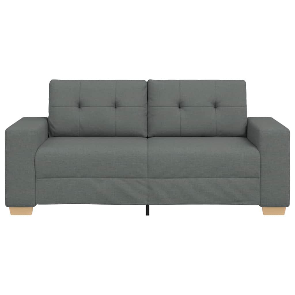 Loveseat Sofa Dark Grey 140 cm Fabric