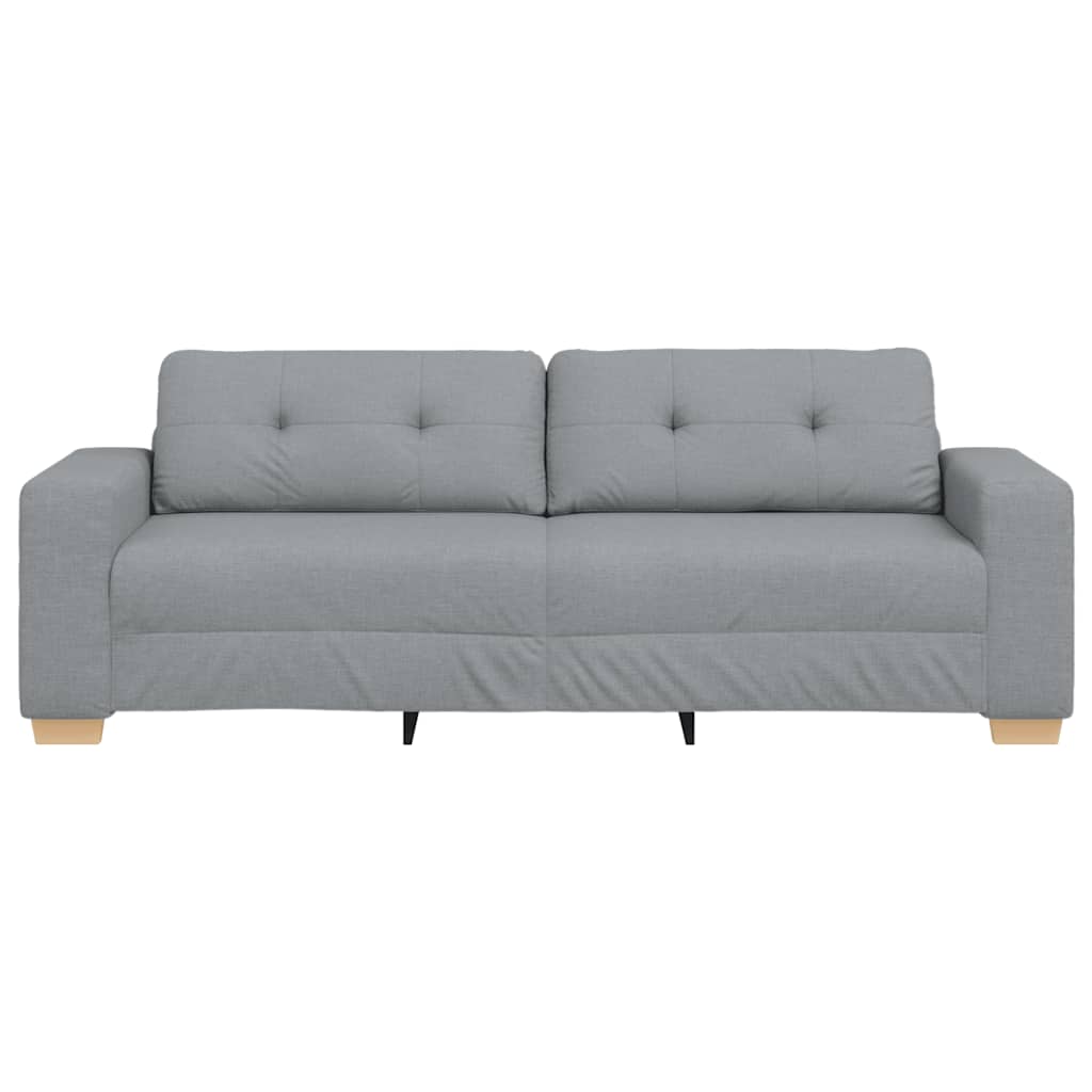 3-Seater Sofa Light Grey 180 cm Fabric