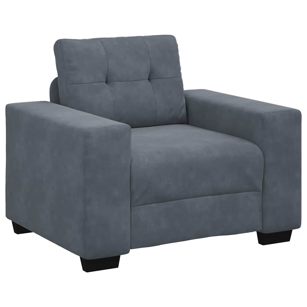 Sofa Chair Dark Grey 100x78x80 cm Velvet