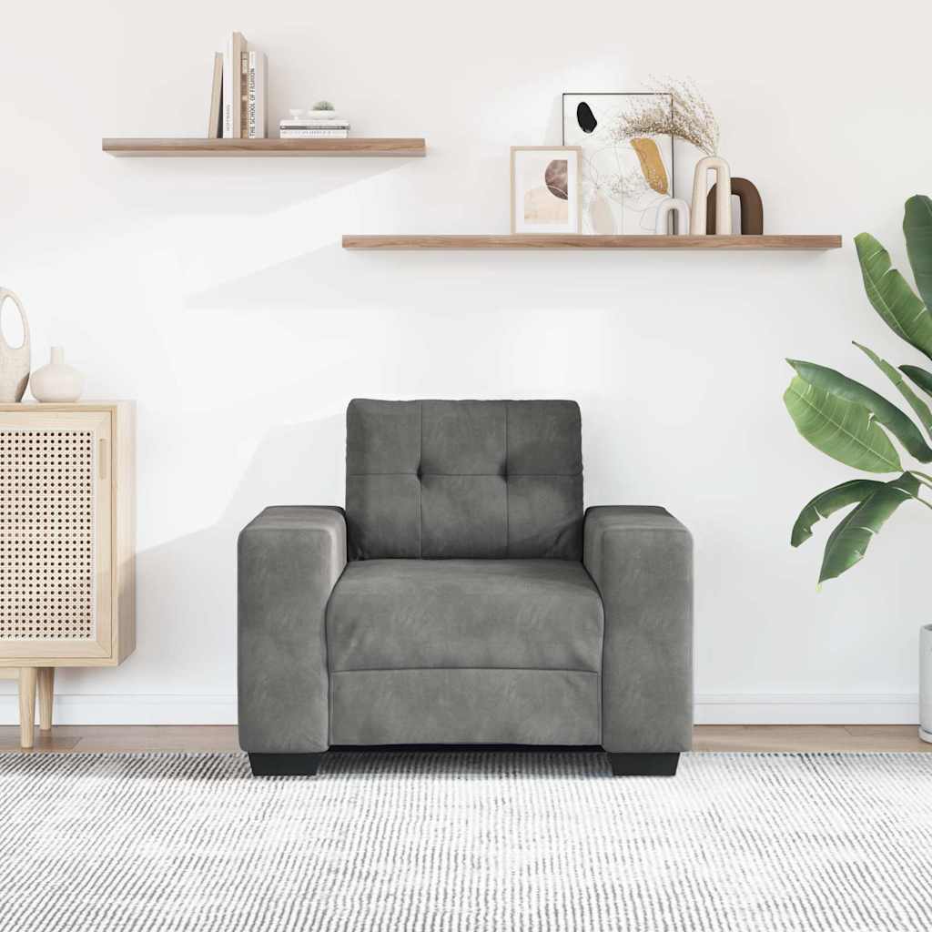 Sofa Chair Dark Grey 100x78x80 cm Velvet