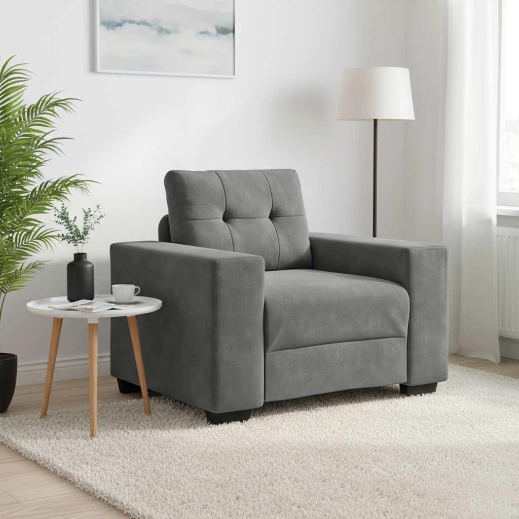 Sofa Chair Dark Grey 100x78x80 cm Velvet