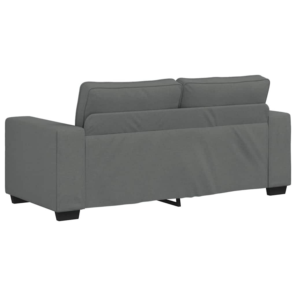 2-Seater Sofa Dark Grey 140 cm Fabric