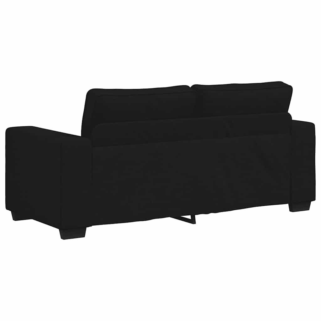 2-Seater Sofa Black 140 cm Fabric