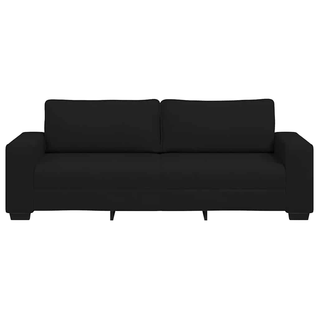 3-Seater Sofa Black 220x77x82 cm Fabric