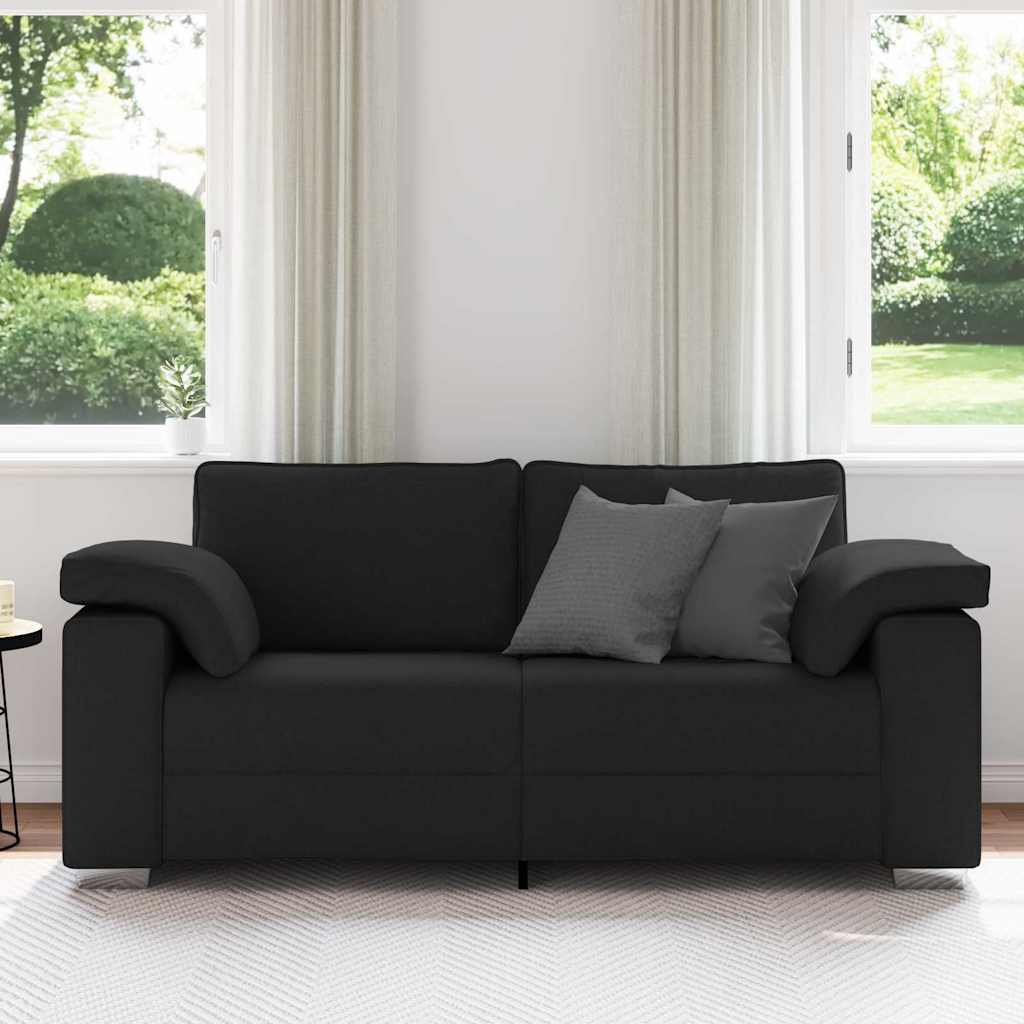 Loveseat Sofa Black 180 cm Fabric