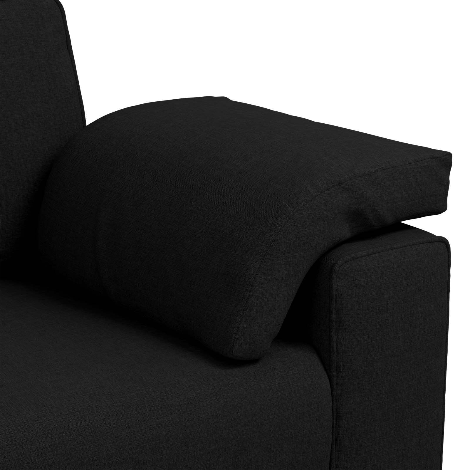 3-Seater Sofa Black 220 cm Fabric