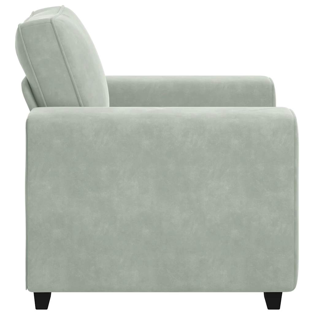 Sofa Chair Light Grey 60 cm Velvet