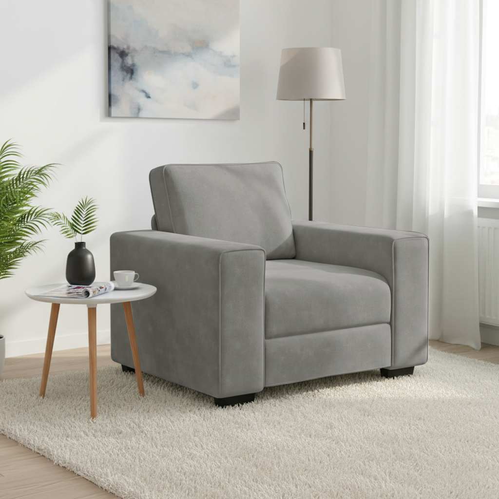 Sofa Chair Light Grey 60 cm Velvet