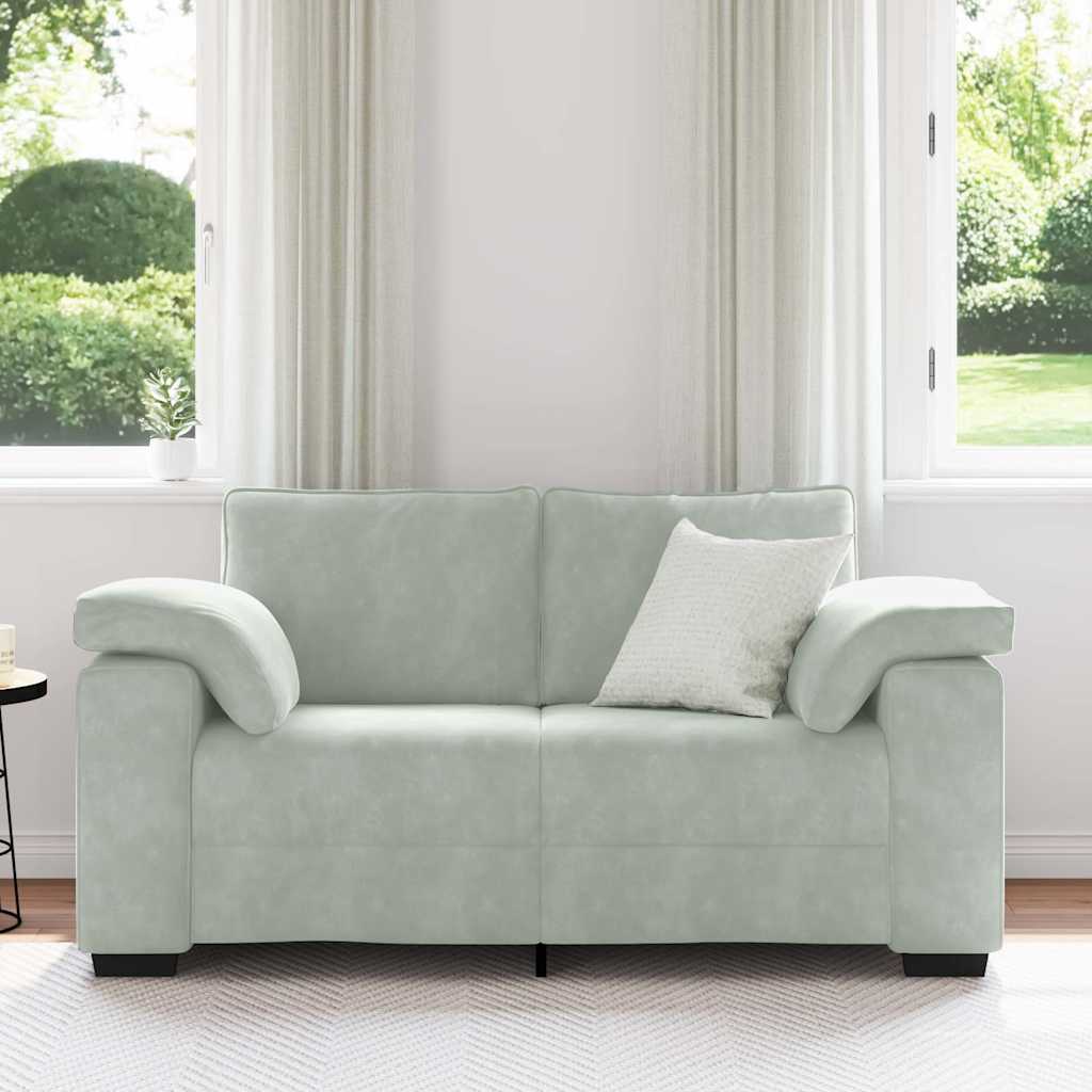 Loveseat Sofa Light Grey 160x77x82 cm Velvet