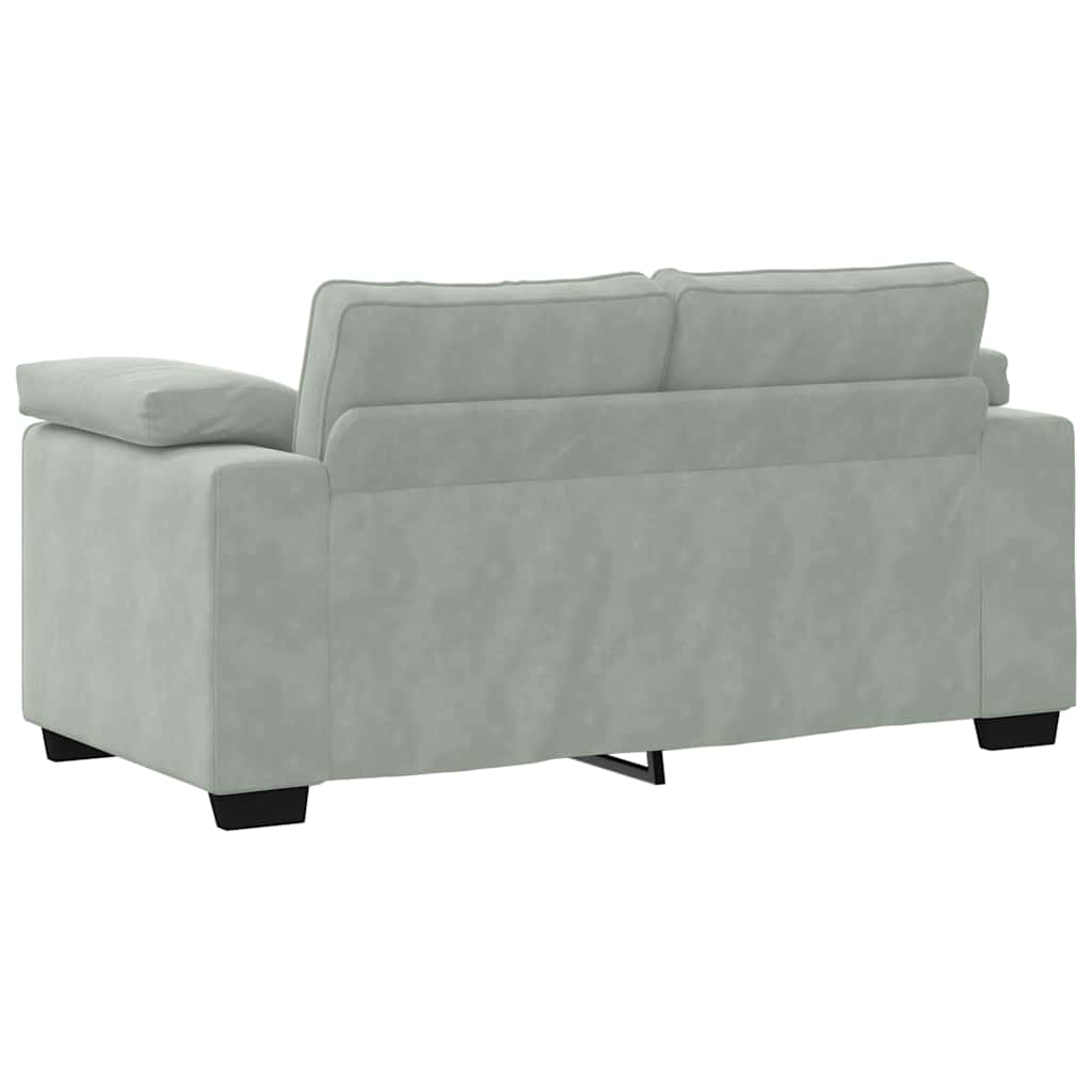 Loveseat Sofa Light Grey 160x77x82 cm Velvet