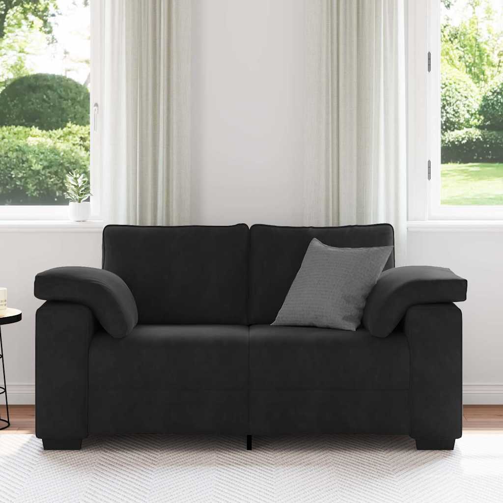 Loveseat Sofa Black 160x77x82 cm Velvet