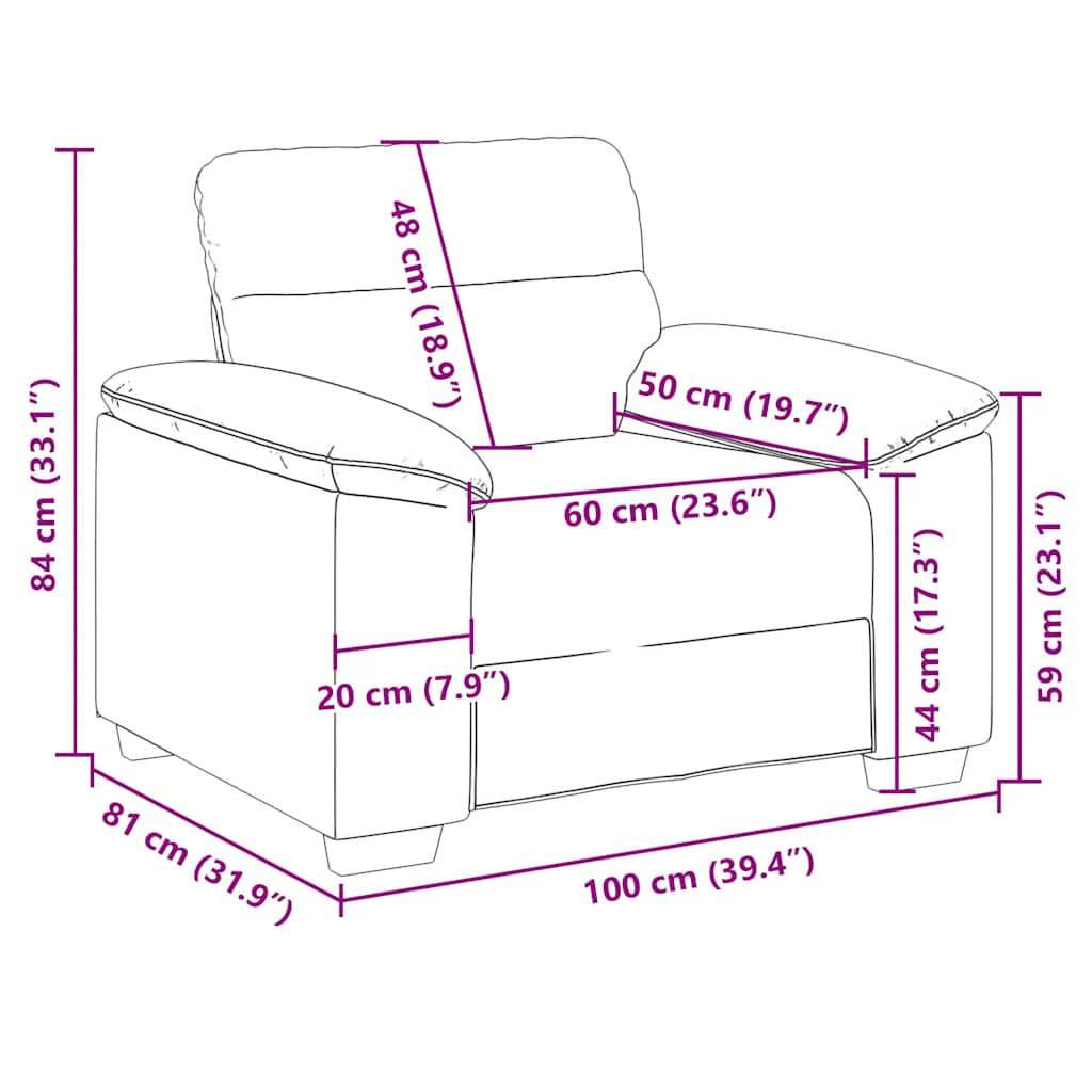 Sofa Chair Black 100x81x84 cm Fabric