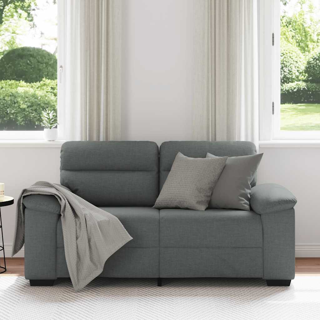2-Seater Sofa Dark Grey 120 cm Fabric