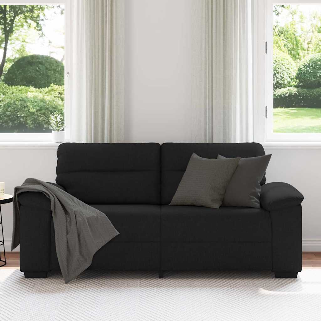 2-Seater Sofa Black 180x81x84 cm Fabric
