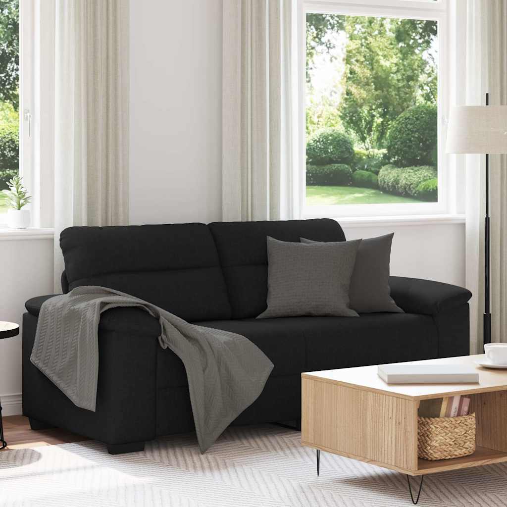 2-Seater Sofa Black 180x81x84 cm Fabric