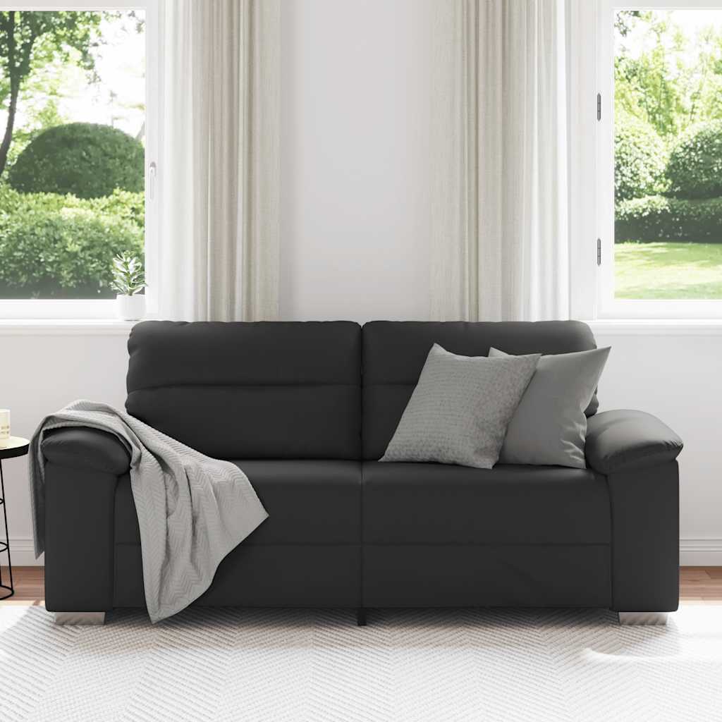 2-Seater Sofa Black 140 cm Faux Leather