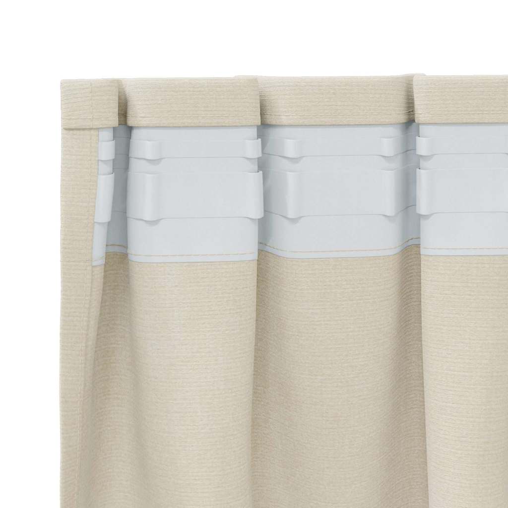 Blackout Curtains 2 pcs Cream 140 x 225 cm Velvet