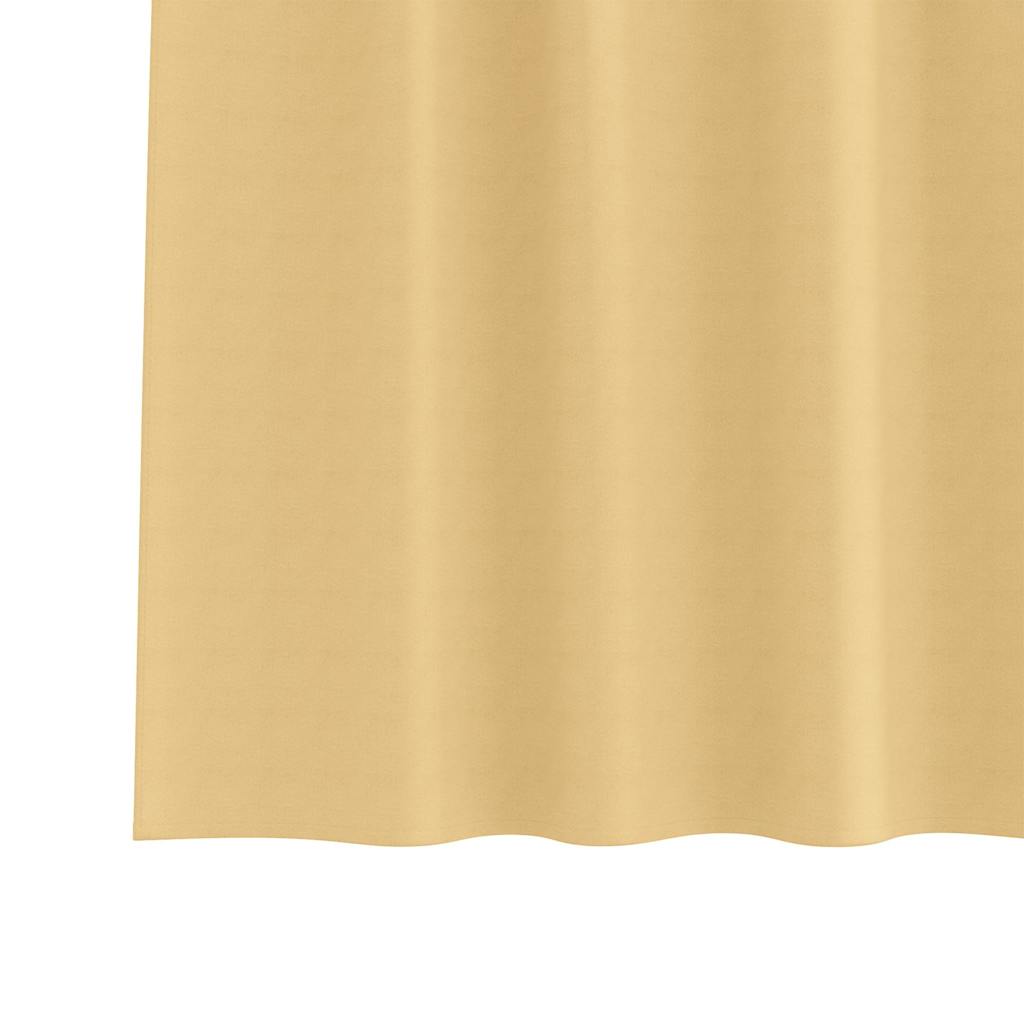 Blackout Curtains with Rings Beige Polyester