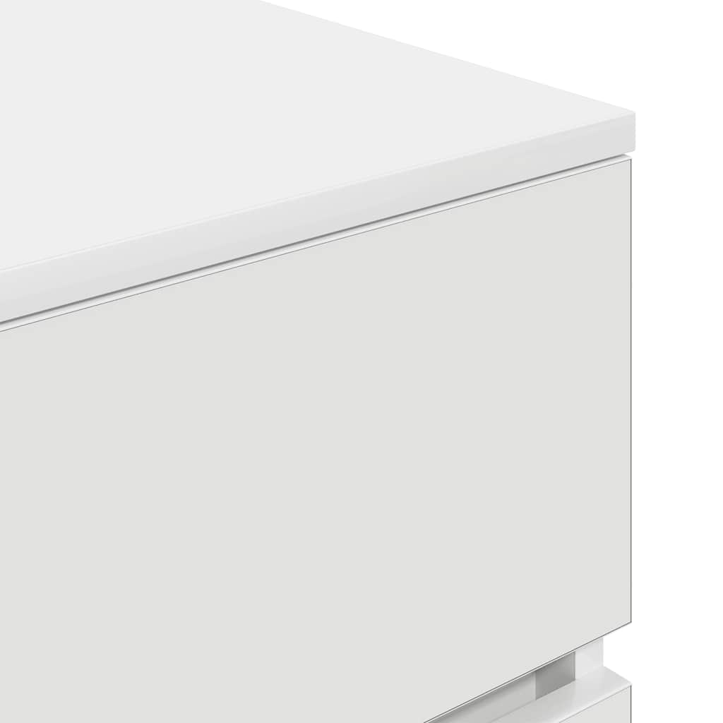 Bedside Cabinet with 3 Drawers White 39x35x65 cm