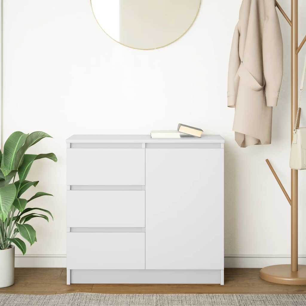 Sideboard with Drawer White 71x35x65 cm Engineered Wood