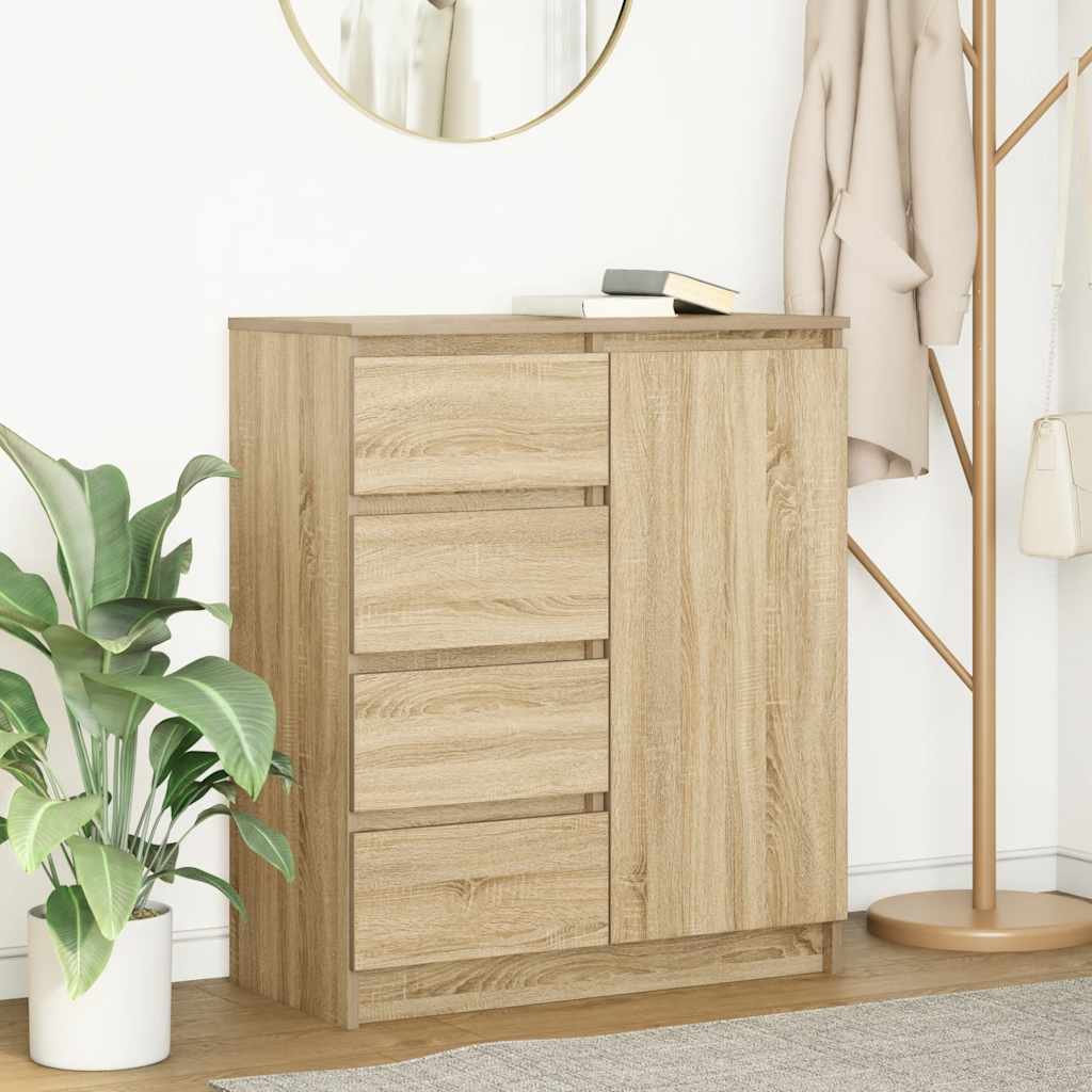 Sideboard with Drawers Sonoma Oak 71x35x84 cm Engineered Wood
