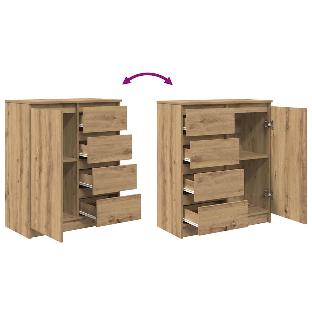 Sideboard with Drawers Artisan Oak 71x35x84 cm Engineered Wood