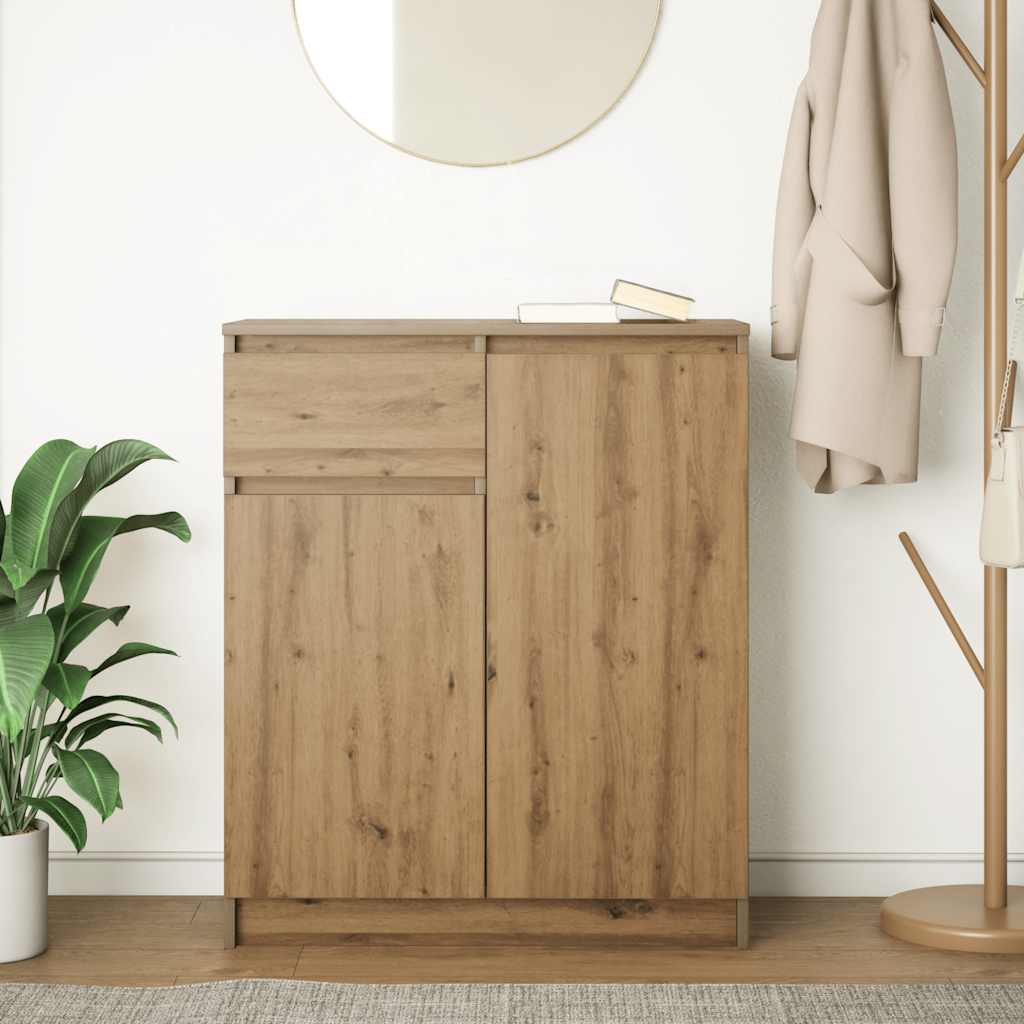Sideboard with Drawer Artisan Oak 71x35x84 cm Engineered Wood