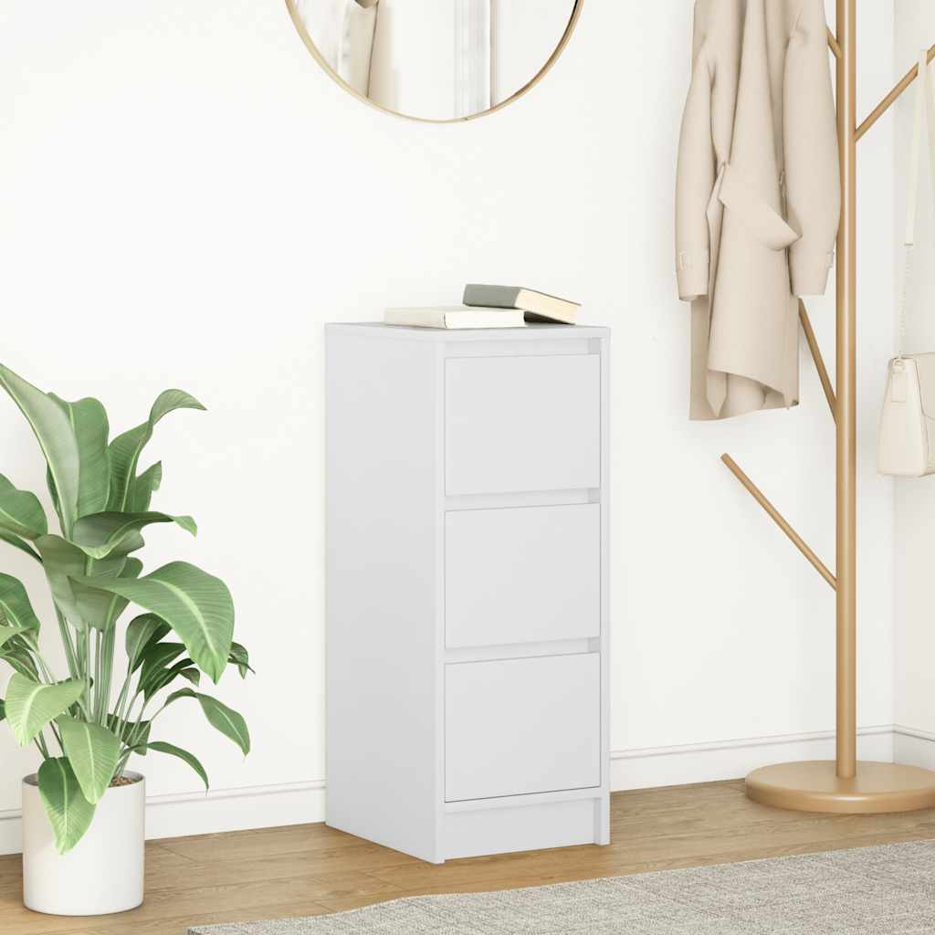 Sideboard White 29.5x34x76 cm Engineered Wood