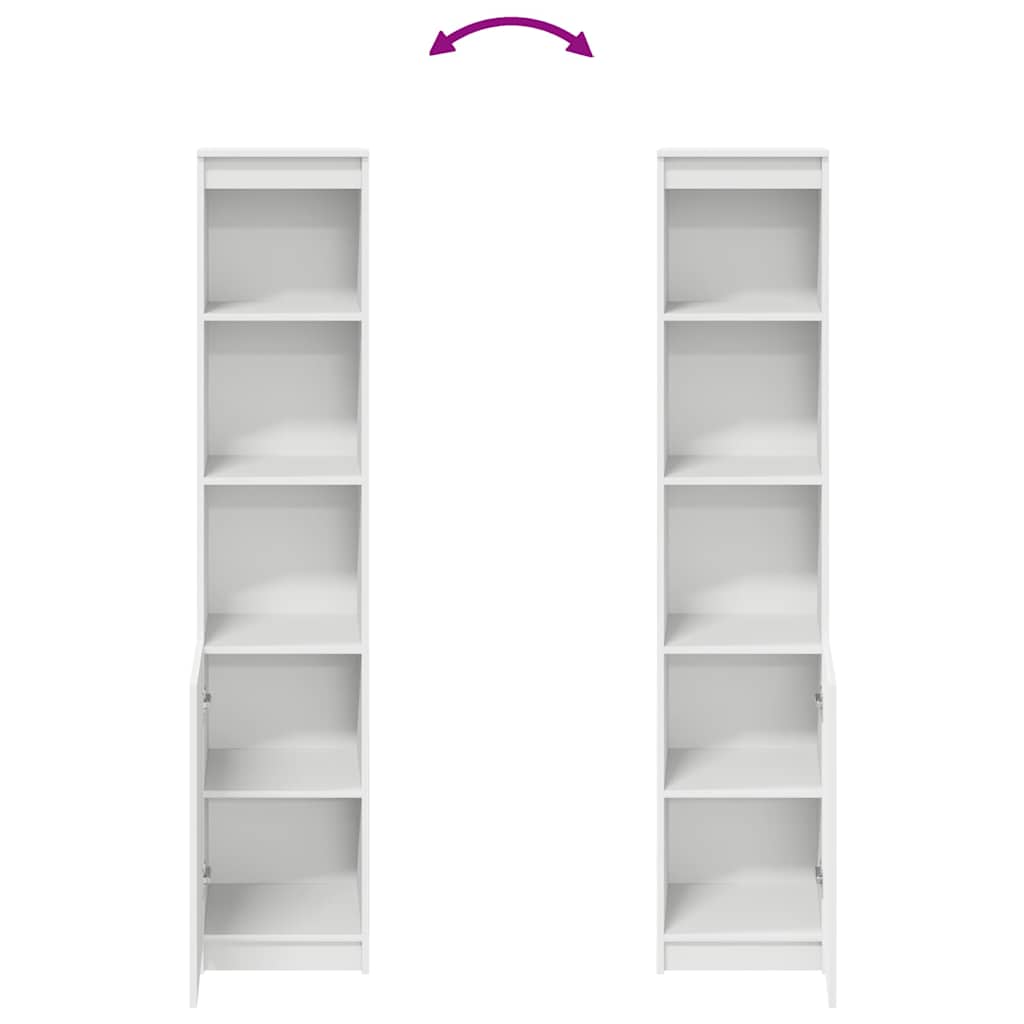 Highboard White 37.5x35x180 cm Engineered Wood