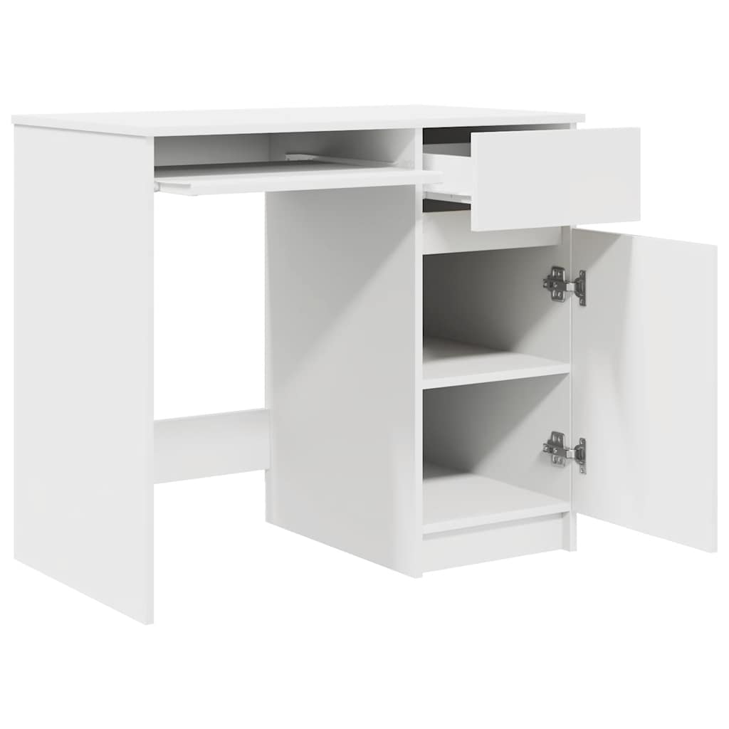 Desk White 86x49x76 cm Engineered Wood